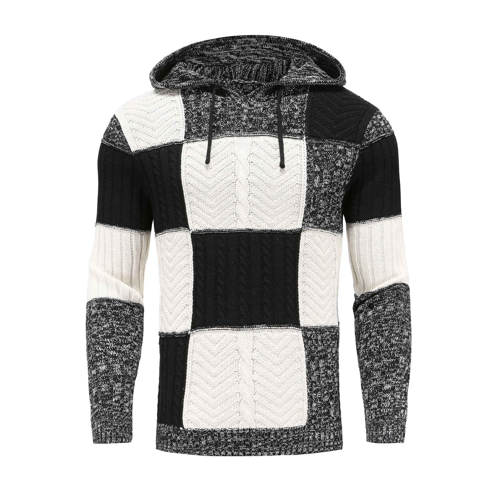 Cozy Men's Long Sleeve Cable Knit Hoodie - Nocini
