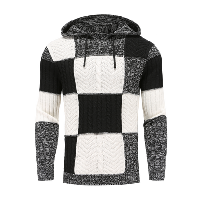 Cozy Men's Long Sleeve Cable Knit Hoodie - Nocini