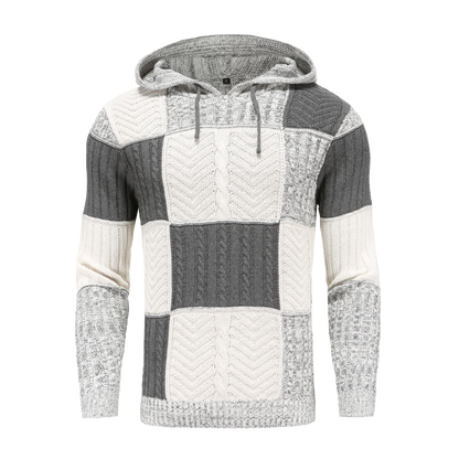 Cozy Men's Long Sleeve Cable Knit Hoodie