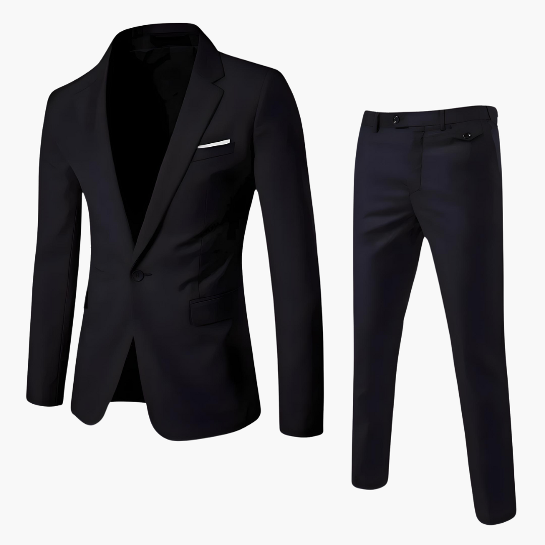 Men's Classic 2 Piece Suit Set with Jacket and Pants