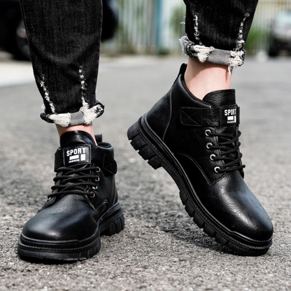 Tough Leather Hiking Ankle Boots for Men