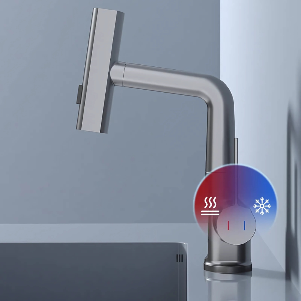 Adjustable Waterfall LED Sink Faucet