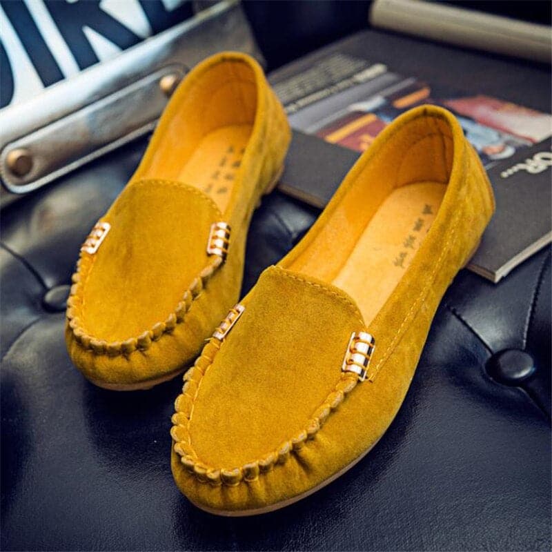 Women's Slip On Flat Shoes Blue Denim Comfort Loafers