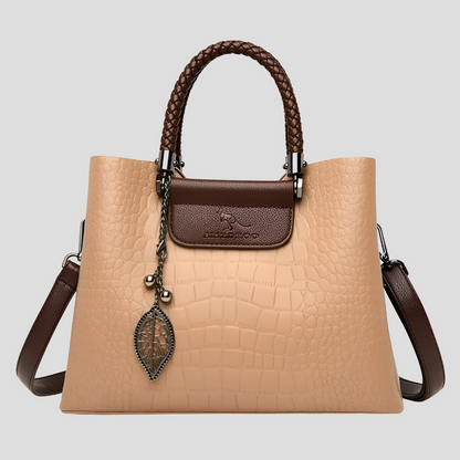 Elegant Brown Wooden Tote Bag for Women