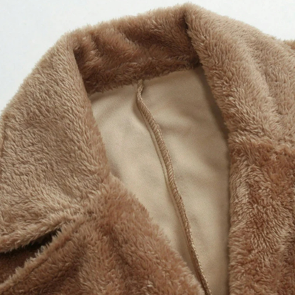 Thick Men's Chocolate Brown Fleece Winter Overcoat