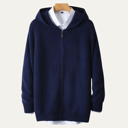 Premium Men's Merino Wool Zip Up Sweater