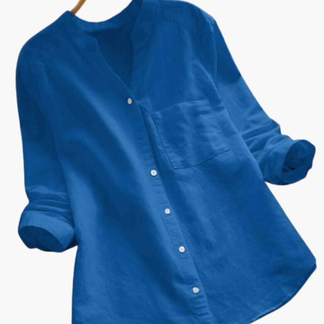 Relaxed Fit Womens Blouse - Long Sleeve Casual Top