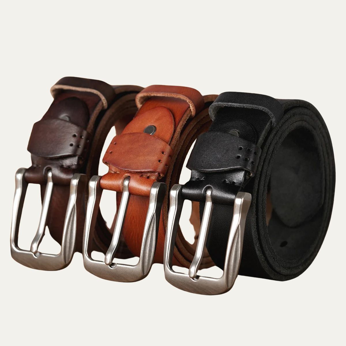 Genuine Leather Belt - Premium Quality Cowboy Style