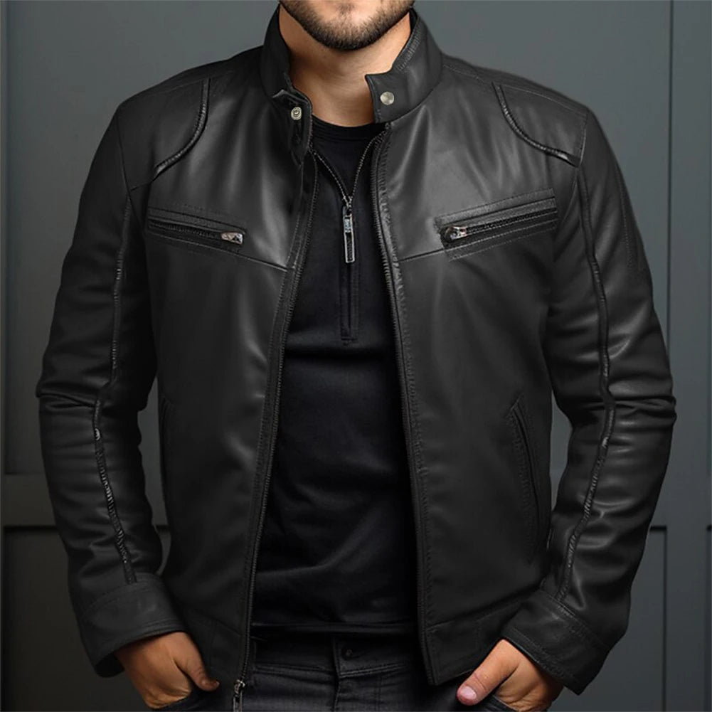 Classic Biker Jacket for Men with Vintage Style Comfort
