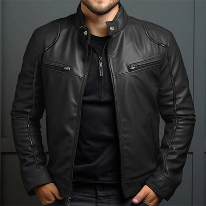 Classic Biker Jacket for Men with Vintage Style Comfort
