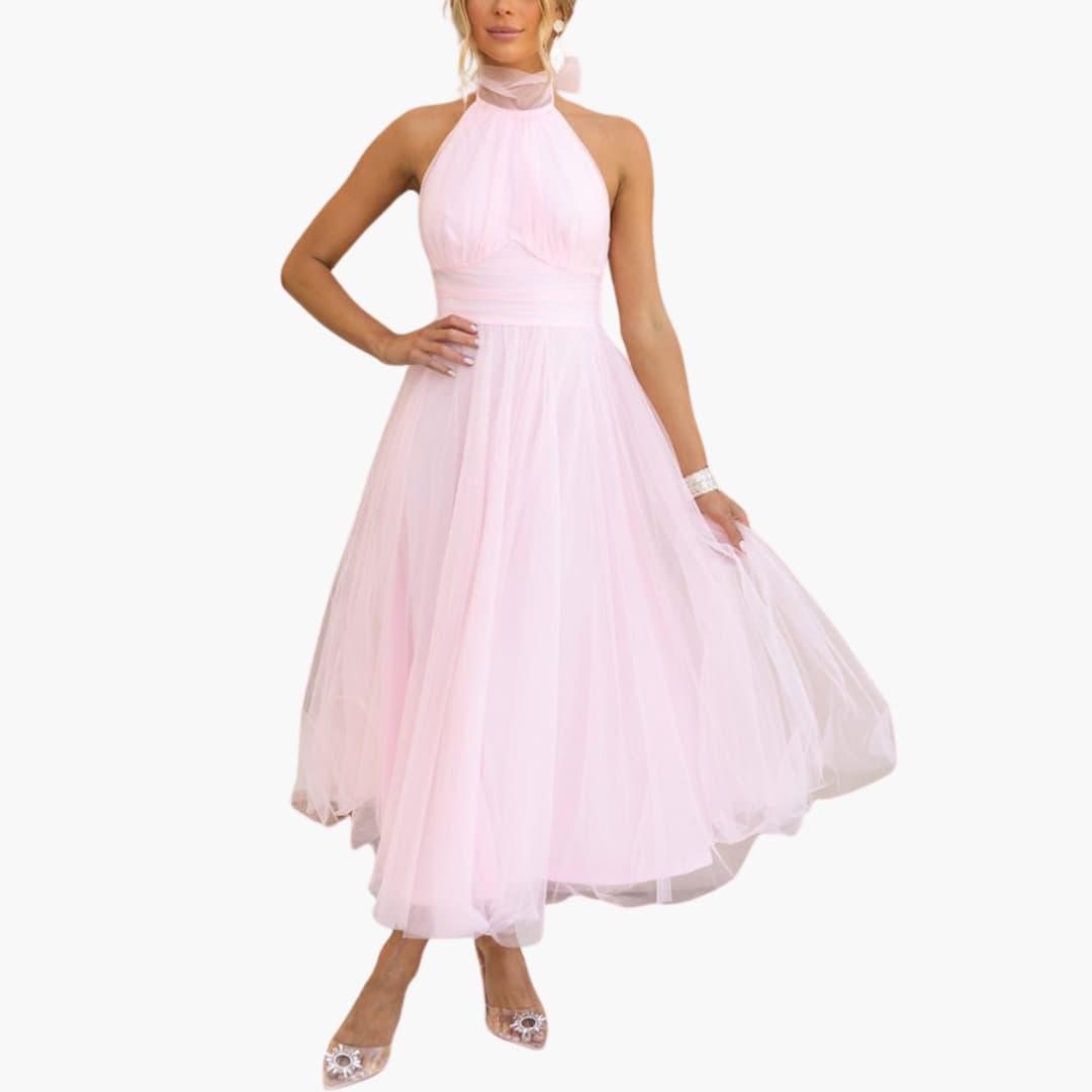 Chic Halter Neck Evening Gown