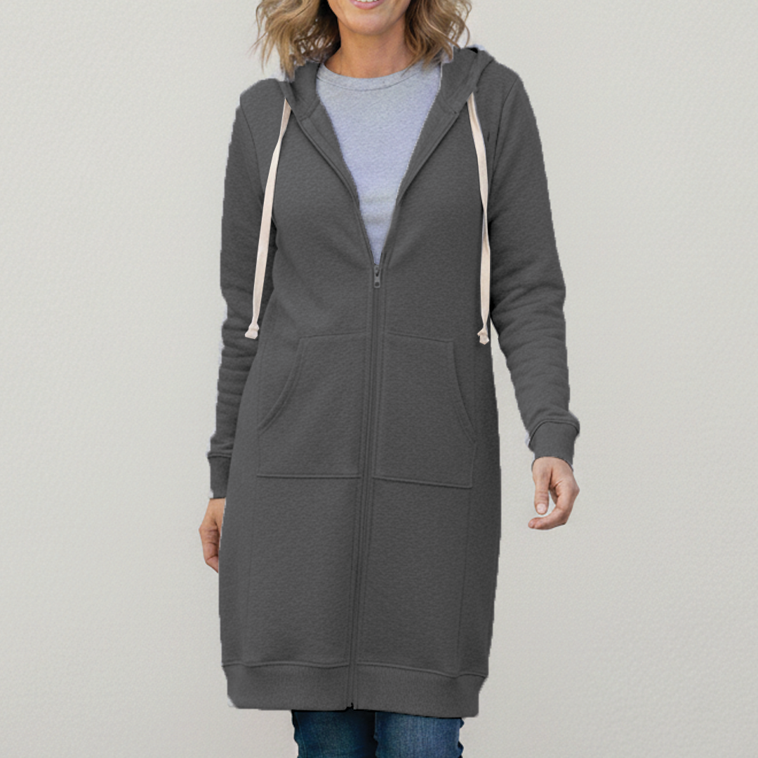 Women's Oversized Zip Up Hooded Jacket