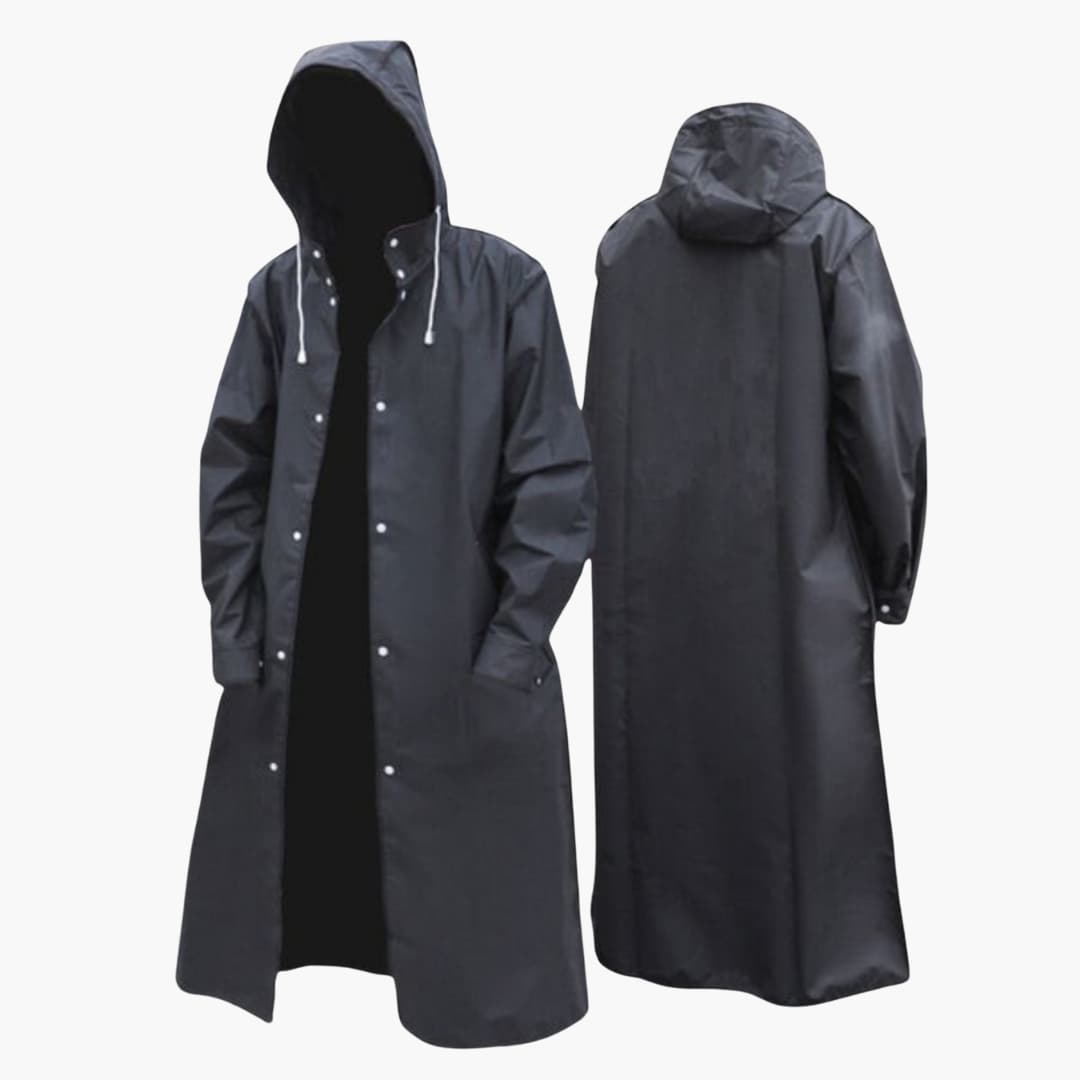 Waterproof Men's Hooded Jacket with Full Zip Closure