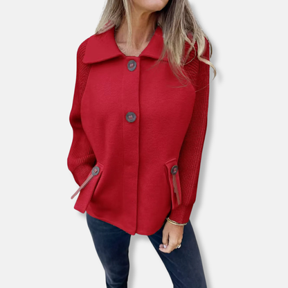 Casual Fit Women's Knit Jacket with Button Front