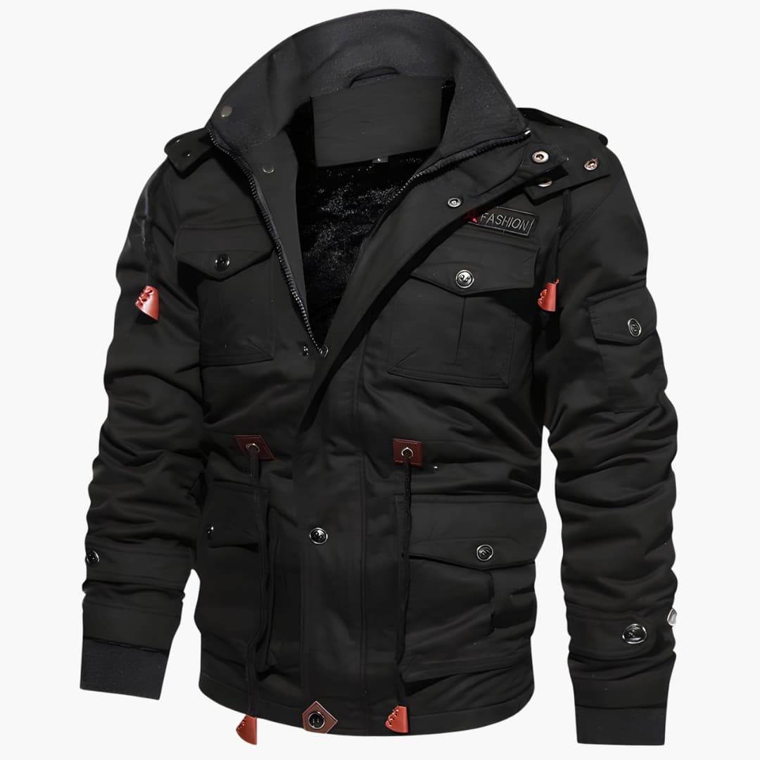 Waterproof Zip Up Mens Coat with Extra Pockets