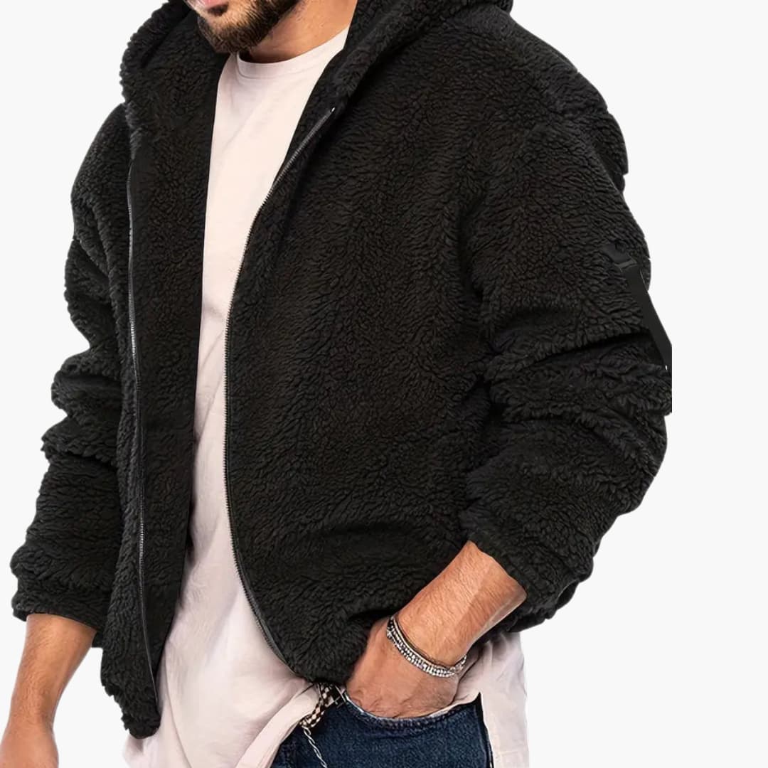 Men's Fleece Zip Up Long Sleeve Jacket