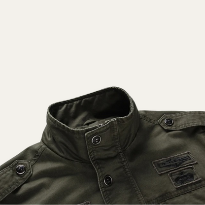 Stylish Men's Cotton Cargo Jacket with Multiple Pockets