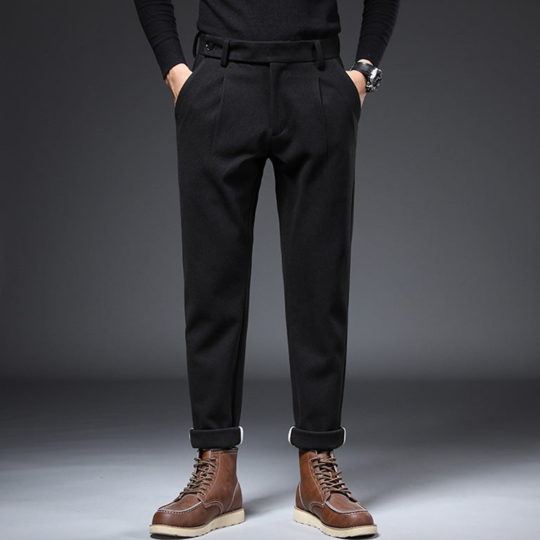 Slim Fit Pleated Dress Trousers