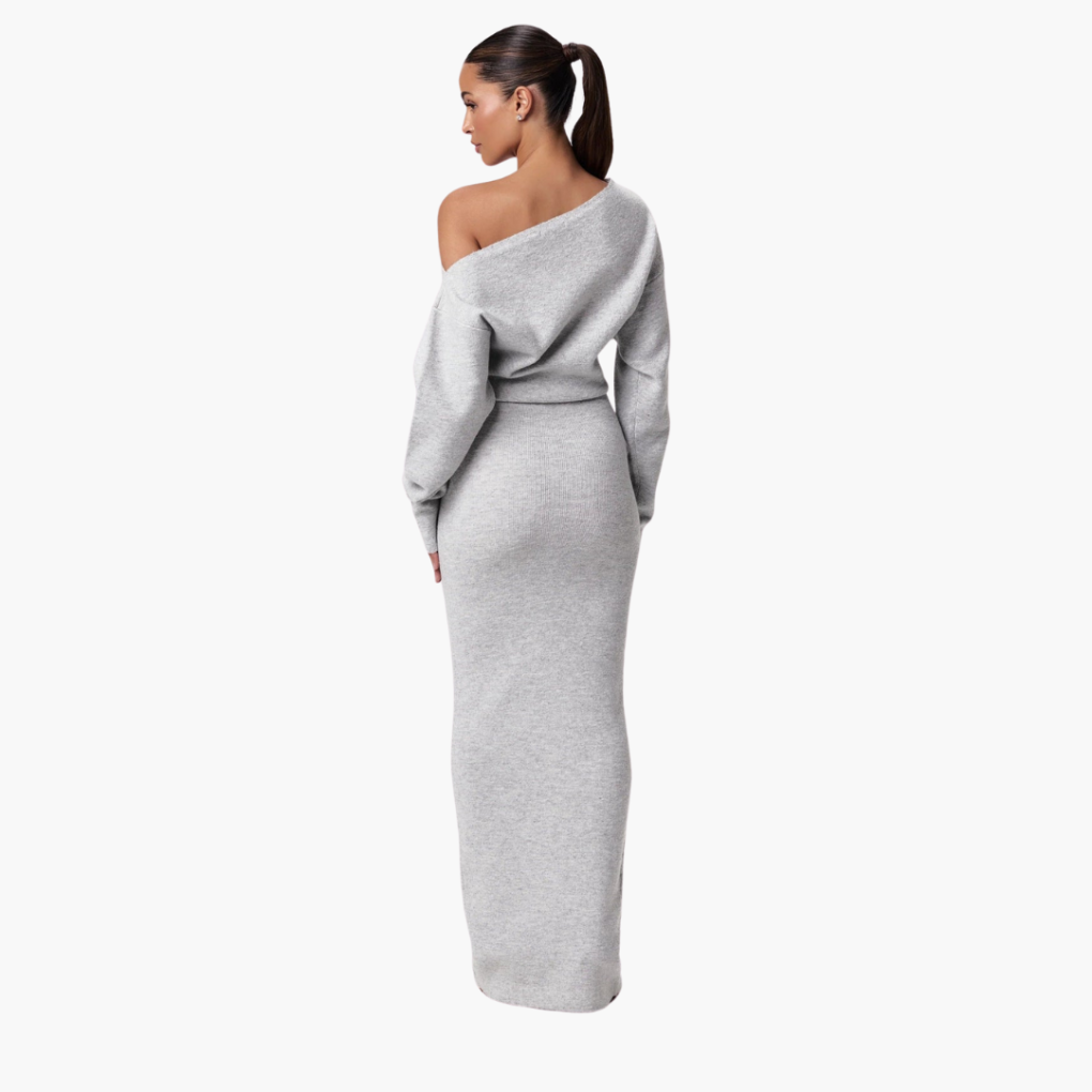 Chic Cold Shoulder Knit Dress for Women