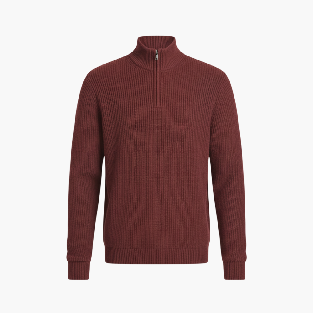 Men's Textured Crew Neck Sweater - Olytrend