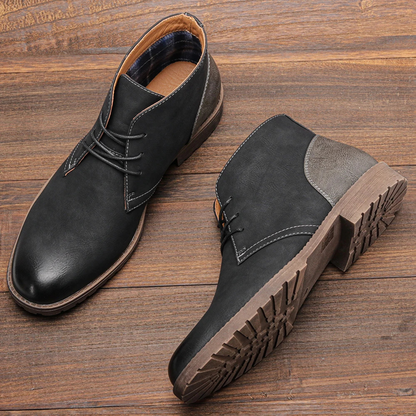 Classic Men's Distressed Leather Smart Boots