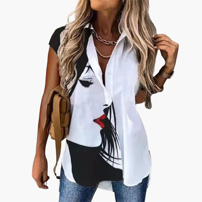 Lightweight Butterfly Print Blouse for Women