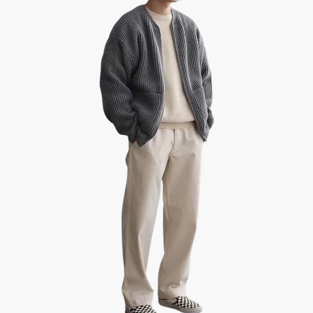 Men's Zip Front Pocket Sweater