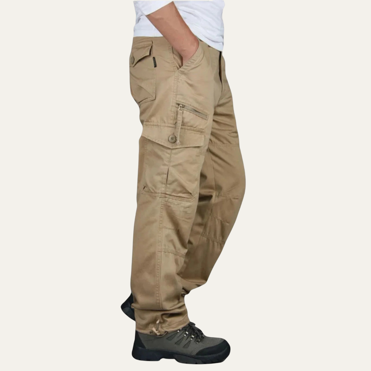 Rugged Men's Tactical Cargo Pants with Multiple Pockets