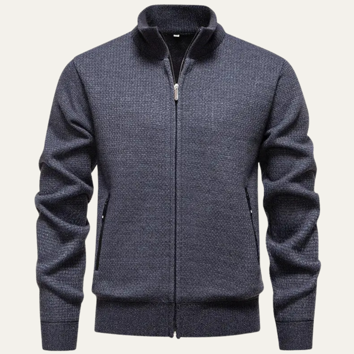 Relaxed Fit Men's Knit Zip Up Cardigan Sweater