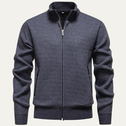 Relaxed Fit Men's Knit Zip Up Cardigan Sweater