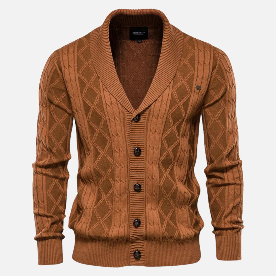Classic Patterned Knit Cardigan
