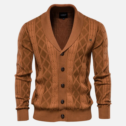 Classic Patterned Knit Cardigan