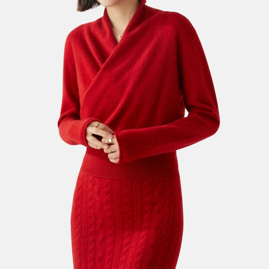 Cozy V-Neck Long Sleeve Wrap Sweater