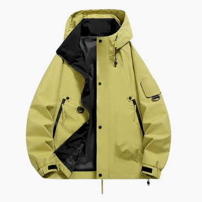 Waterproof Snow Jacket with Hood and Zip Pockets
