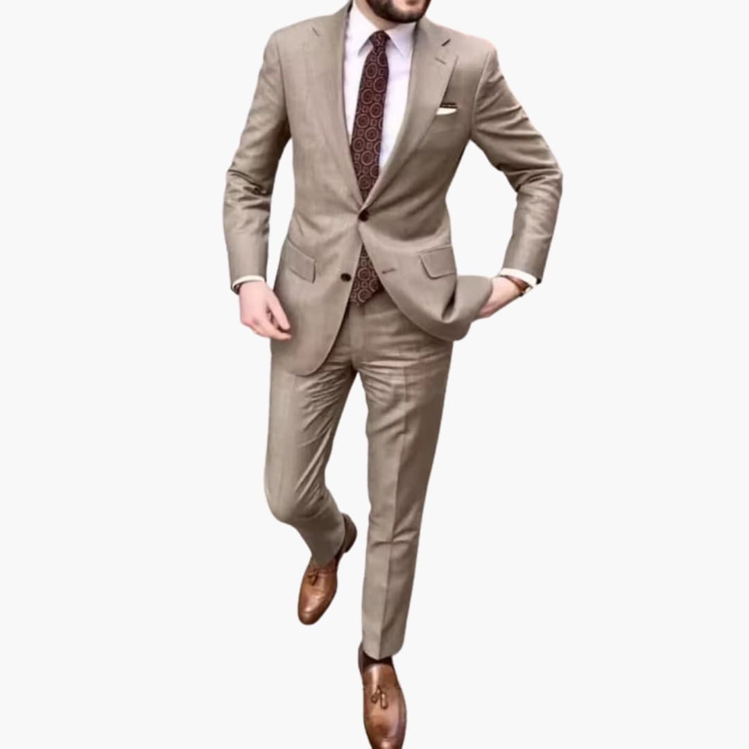 Men's Classic Two-Piece Slim Fit Business Suit - Olytrend