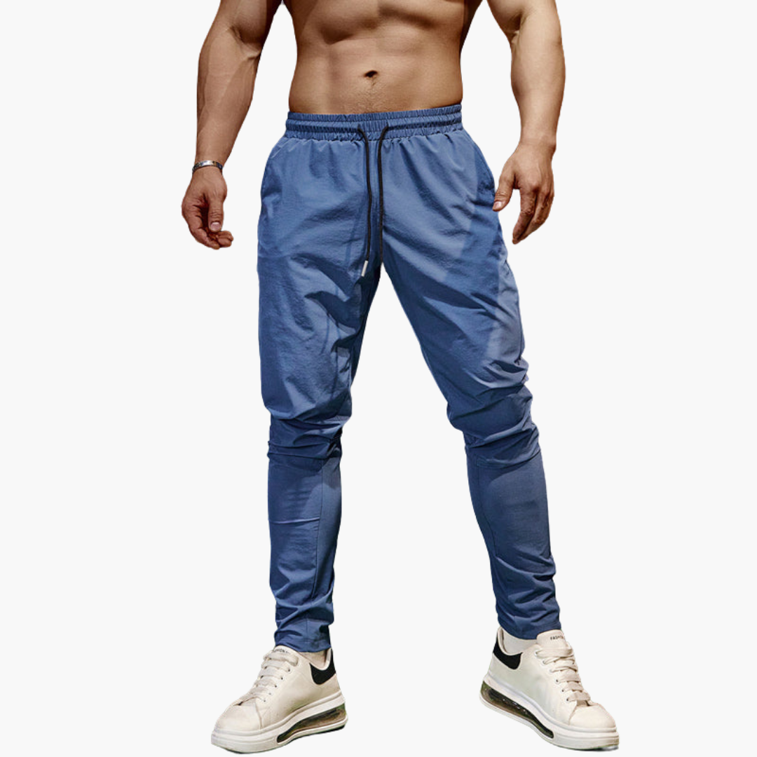Relaxed Fit Running Pants for Men - Elastic Waist Sports Pants
