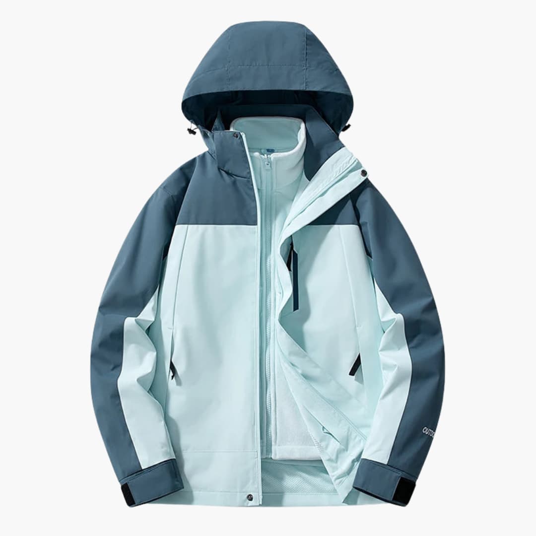 Waterproof Ski Parka with Hood and Zip Pockets - Olytrend