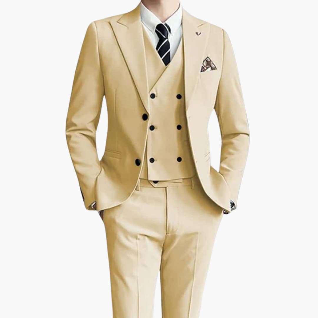 Classic Fit Business Men's 3 Piece Suit