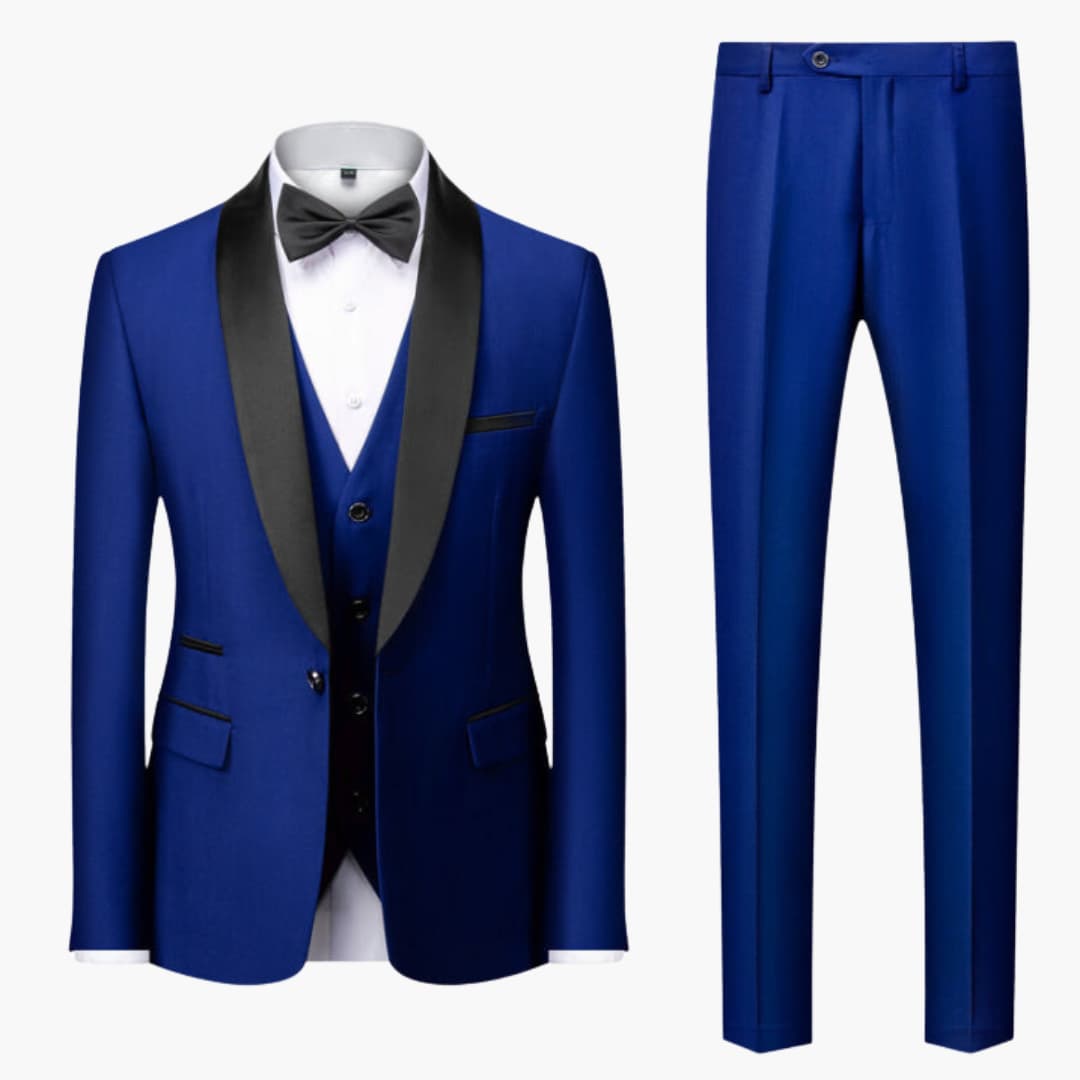 Classic Men's 3 Piece Suit with Shawl Collar