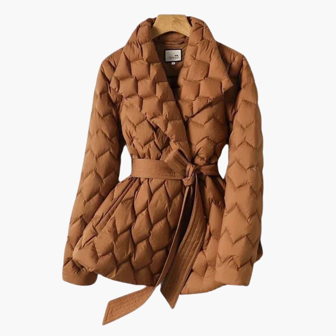 Warm Winter Parka Coat for Women with Belt - Olytrend