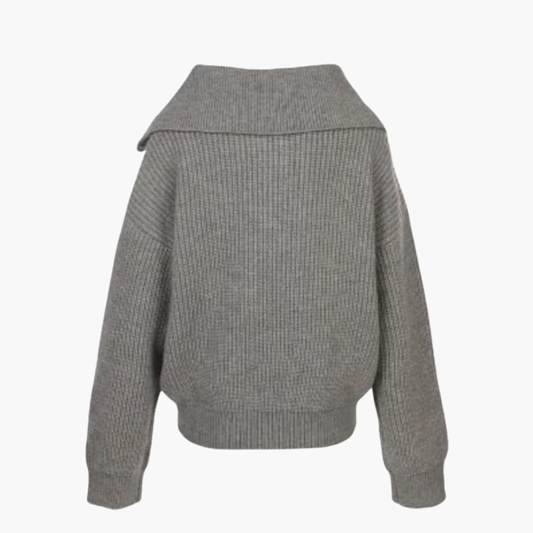 Women's Zip Up Ribbed Knit Sweater