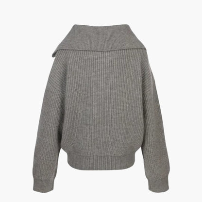 Women's Zip Up Ribbed Knit Sweater
