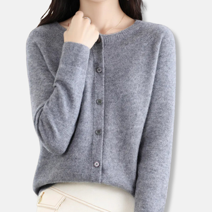 Classic Crew Neck Button Sweater
