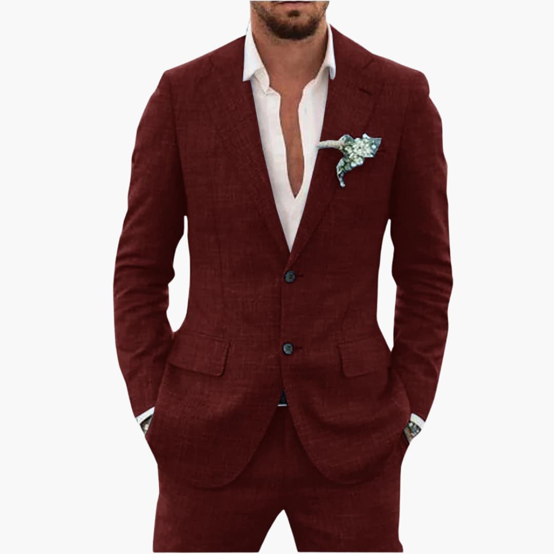 Classic Two Button Mens Suit Jacket Pants