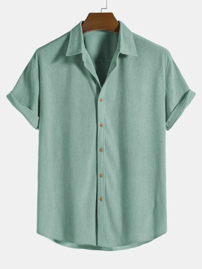 Casual Short Sleeve Mens Shirt Relaxed Fit