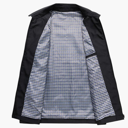 Classic Plaid Lined Mens Zip Up Jacket