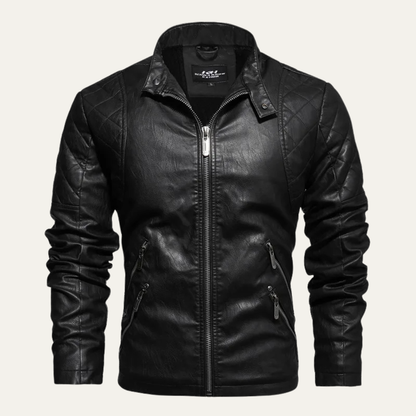 Slim Fit Classic Men's Leather Biker Jacket