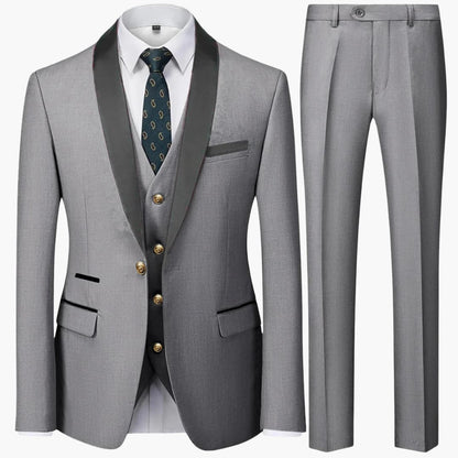 Classic Tailored 3 Piece Mens Formal Suit