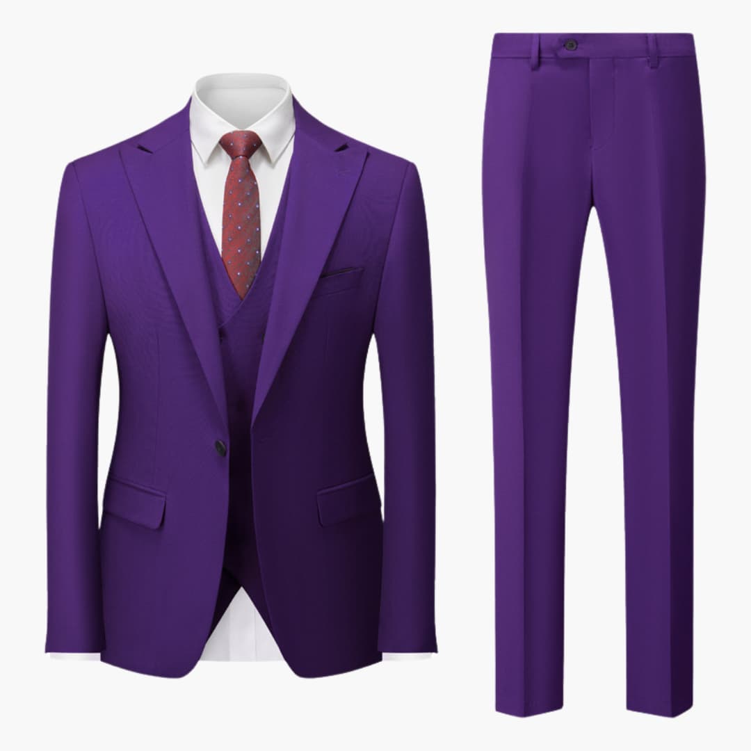 Classic Tailored Fit Men's 3 Piece Business Suit