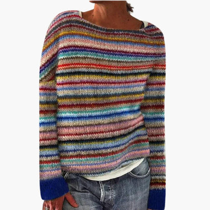 Soft Women's Crew Neck Patterned Sweater - Olytrend
